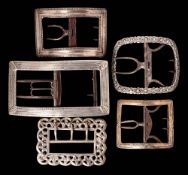 A George III silver and steel shoe buckle, maker George Burrows I,