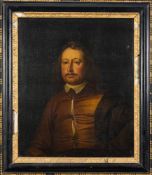 English School 17th Century- Portrait of a gentleman: head and shoulders with blue eyes,