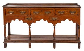 An 18th Century oak dresser base:,