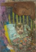 * Zdzislaw Ruszkowski [1907-1990]- Nursery interior, baby and mother,:- signed,