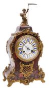 A French boulle cased mantel clock: the eight-day duration movement striking the hours and