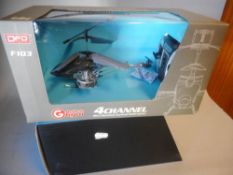 A 4 channel mini remote control helicopter, F103: boxed.