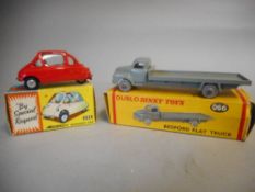 Dinky Dublo No 006 Bedford Flat Truck: and Corgi, No 233 Heinkel-1 Economy Car, both boxed.