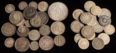 A collection of Swiss and Prussian coins: including 1866 'XXX Ein Pfundfein' (higher grade) with