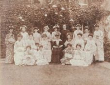 An early 20th century photograph of a group of ladies in kimonos by John Ross Browning, Exeter:,