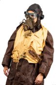 A WWII period leather flying helmet, formerly the property of Major Robert Hickman Holmes,