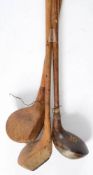 Three hickory shaft golf clubs: A 'Special ' by W Ball, Exeter, one by A Martin,