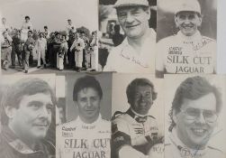 A group of motor racing autographs, Innes Ireland: Martin Brundle, Russell Brookes, Win Percy,