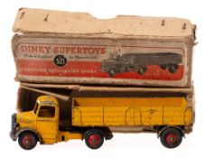 Dinky No 521 Bedford Articulated Lorry,: yellow and black with red spun wheels,