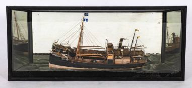 A late 19th /early 20th century mirror backed diorama of the fish carrier 'Australia' (H1328),