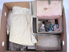A quantity of 19th century and later lace and whitewear: including two christening robes and