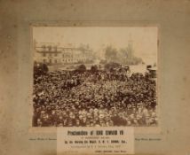 Barnstaple. An early 20th century photograph 'Proclamation of King Edward VII in Barnstaple Square..