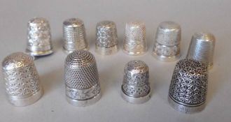 An Edward VII silver thimble, maker Charles Horner Ltd, Chester,