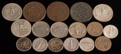 A group of USA coins including 1848/59 & 56 three cents and 1856.