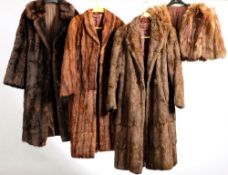 Three mid 20th century fur coats,