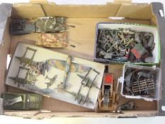 A collection of early 20th century and later diecast figures: mostly military and some civilian,