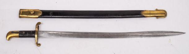An 1855 pattern Sappers and Miners Lancaster sword bayonet by Reeves,
