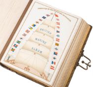 A Victorian 'British Marine' Carte de Visite album: with polychrome lithograph illuminated pages,