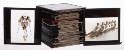 A group of early 20th century 3 inch diapositive magic lantern slides of travel interest:,