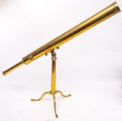 A 19th century lacquered brass 2 inch compound telescope by Dollond, London,