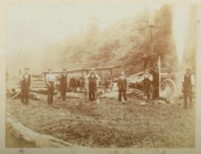 Four late 19th/early 20th century framed photographs: one of a town fete, one of a cattle market,