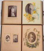 A late 19th/early 20th century 'Herborita' Carte de Visite album with floral lithograph decorated