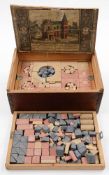 A set of Ricnter's Anchor Blocks:, in wooden case with lithograph picture label.
