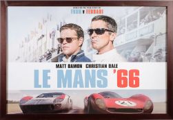 A framed single sheet poster for 'Le Mans '66' (Ford v Ferrari) (2019):, 67 x 100cm.