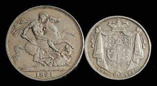 A better grade 1821 crown and an 1836 half crown.