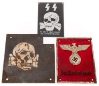A WWII period German 'Der Standesbeamte' wall plaque with later over painting, 20 x 16cm,