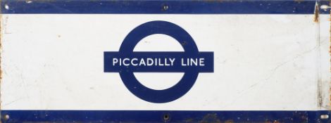 A London Underground enamel frieze sign 'Piccadilly Line',