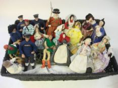 A group of twenty Cornish Shallowpool dolls,: including Fishermen, Town Crier, Beefeater and others,