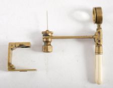 A late 18th/early 19th century botanists / entomologists brass folding pocket microscope: with