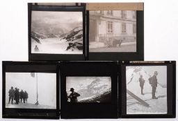 A large collection of early 20th century 3 inch diapositive magic lantern slides of European