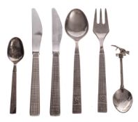 Of Concorde Interest:- a set of stainless steel flatware by Arthur Price, England,