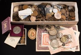 Selection of British and world coins: including 1921 Pearce dollar, 1860 dime, S mint mark,