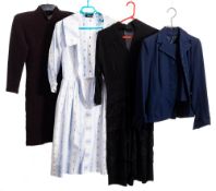 A late 20th century Mary Quant black dress: together with a blue jacket and skirt by Grace Junior,