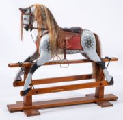 A 20th century rocking horse: open mouth with flared nostrils,