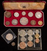 A 1953 Proof set with plastic set and Edward VII silver Coronation medallion:
