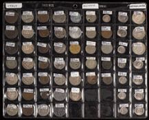 A sheet of Dutch and Italian coins: higher grade 1863 Italian lira, five 1927 5 lira, one 1928,