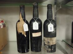 Two bottles of vintage port, badly ullaged, no name,