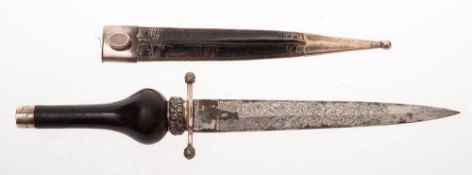 A 19th Century Spanish white metal mounted plug bayonet,