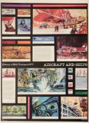 A Group of seven GPO 'History of Mail Transport' poster after Michael Heslop: 77 x 51cm.