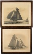 Beken Of Cowes. Two framed photogravures of sailing ships: 38 x 46cm.