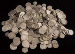 A collection of pre-1947 silver coins: approx 2.7kg.