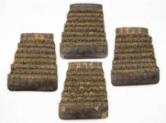 Four section of 19th century Japanese samurai armour: comprising of reinforced lacquered graduated
