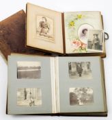 Three late 19th/early 20th century Carte de Visite albums: one with family portrait cards,