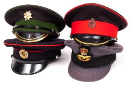 A collection of ceremonial caps comprising RAF Officer, Irish Guards,
