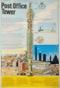 Four GPO posters: 'The Post Office Tower' (Jeffrey Wheeler) PRD 1503, '1066 In Stamps' PRD 1714,