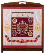 A late 19th/early 20th century regimental silk for the 1st (Kings) Dragoon Guards:,